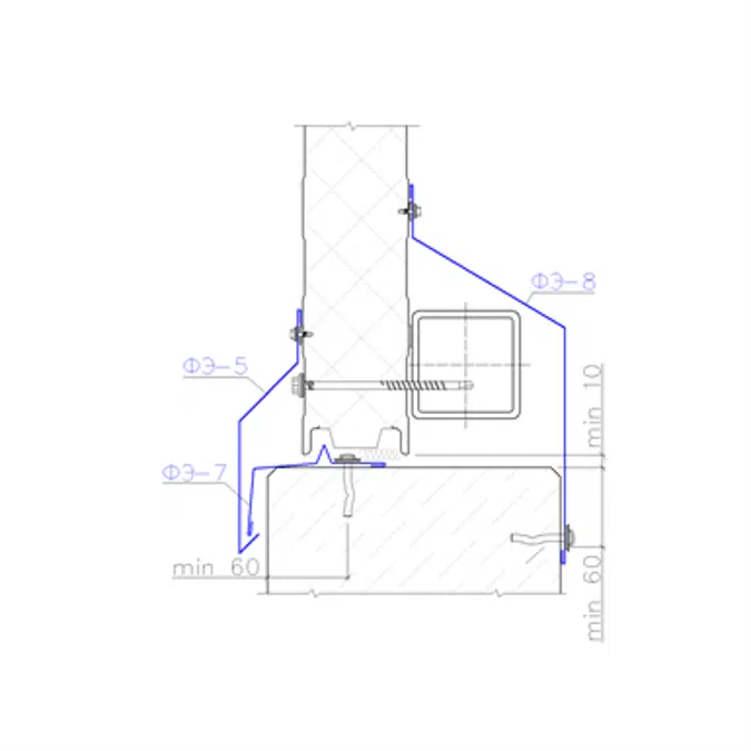 Shaped profile for sandwich panels SP-8