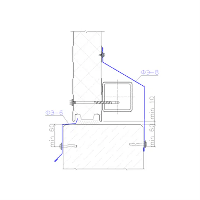 Shaped profile for sandwich panels SP-8