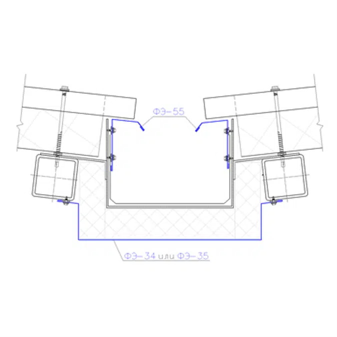 Shaped profile for sandwich panels SP-55