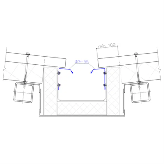 Shaped profile for sandwich panels SP-55