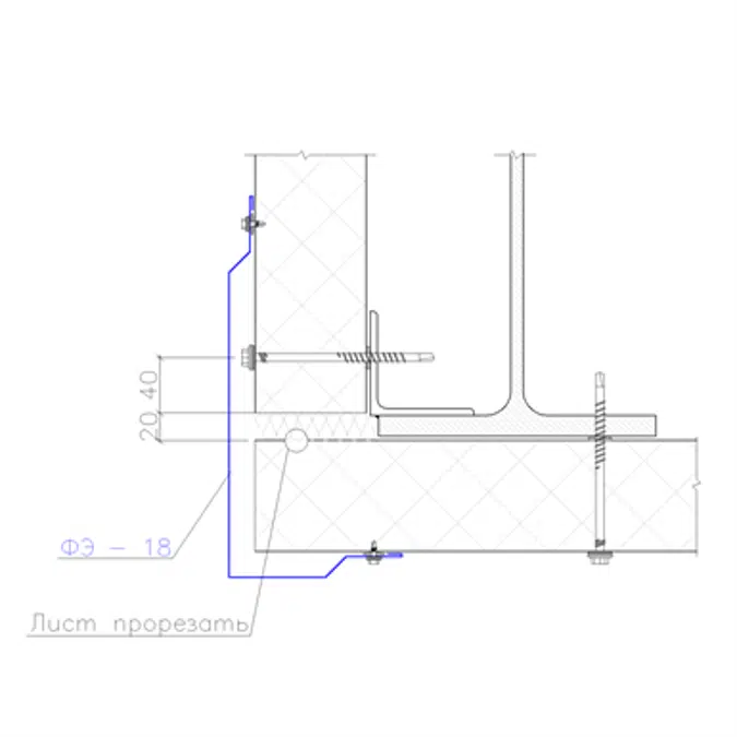 Shaped profile for sandwich panels SP-18