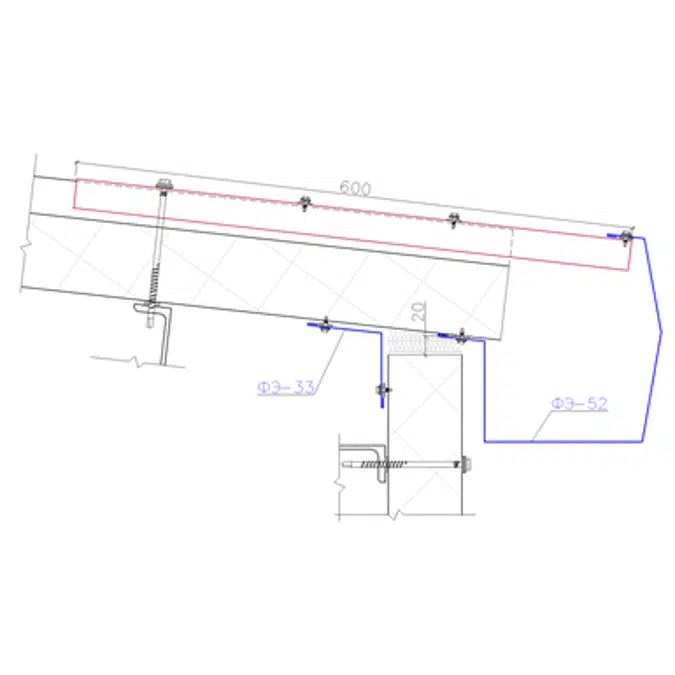 Shaped profile for sandwich panels SP-52