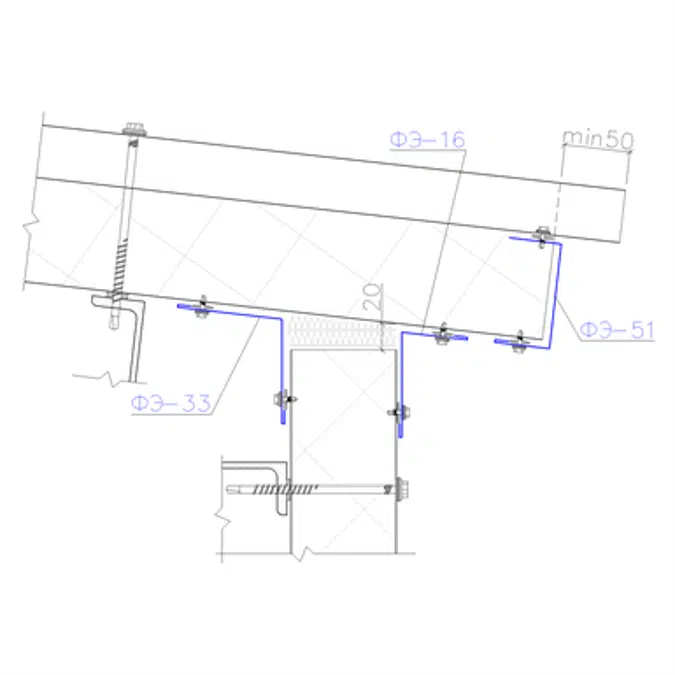 Shaped profile for sandwich panels SP-51