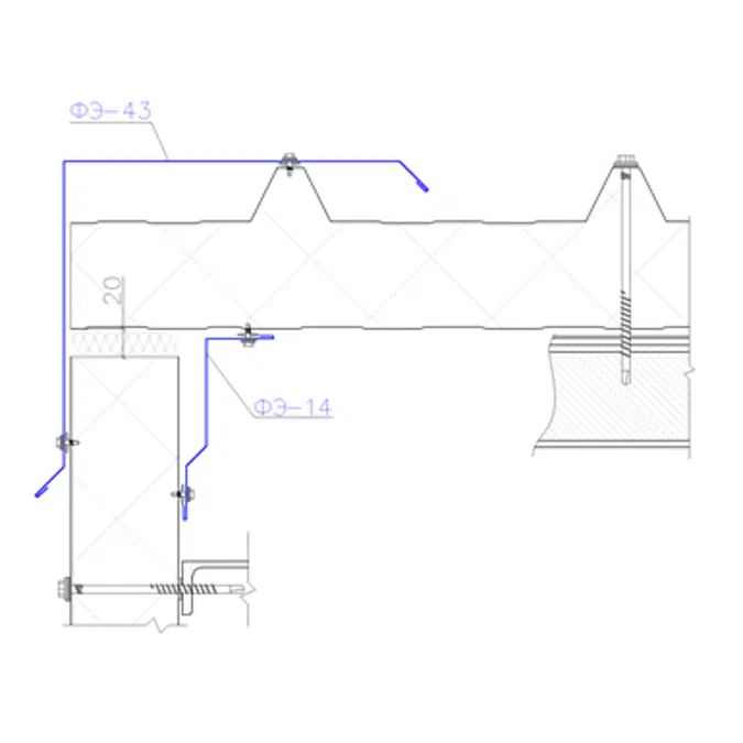 Shaped profile for sandwich panels SP-14