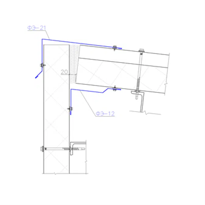 Shaped profile for sandwich panels SP-21