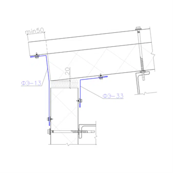 Shaped profile for sandwich panels SP-13