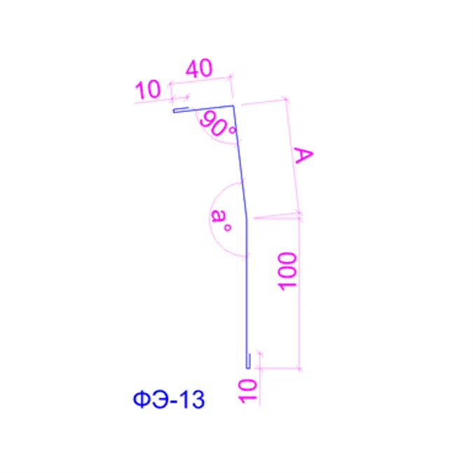 Shaped profile for sandwich panels SP-13