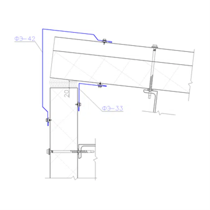 Shaped profile for sandwich panels SP-42