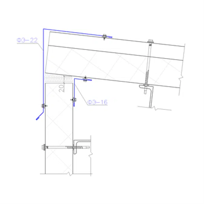 Shaped profile for sandwich panels SP-22