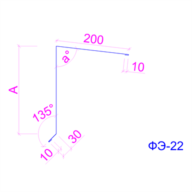 Shaped profile for sandwich panels SP-22