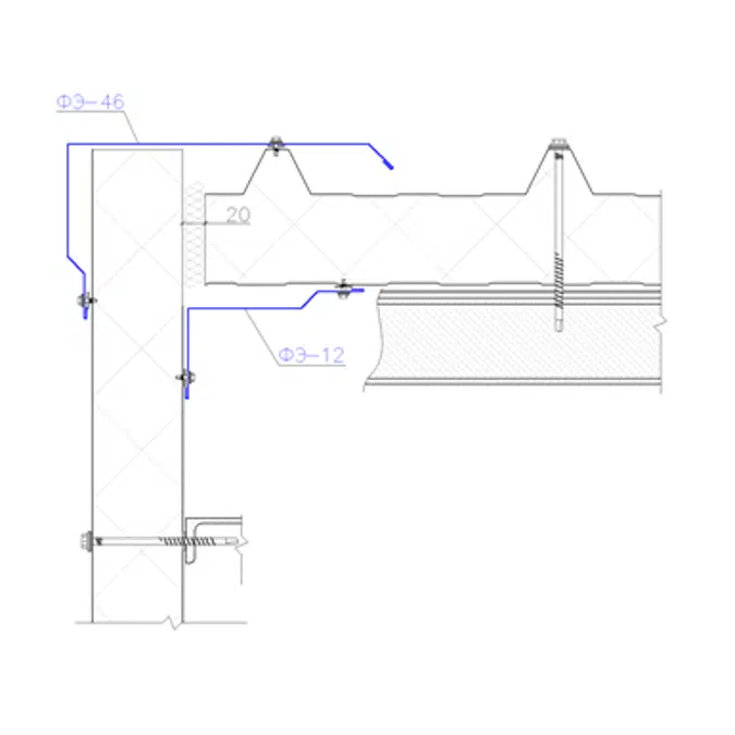 Shaped profile for sandwich panels SP-46