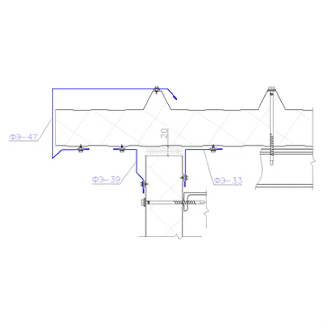 Shaped profile for sandwich panels SP-39