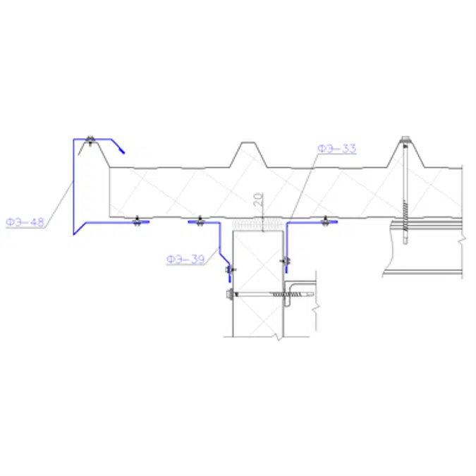 Shaped profile for sandwich panels SP-39