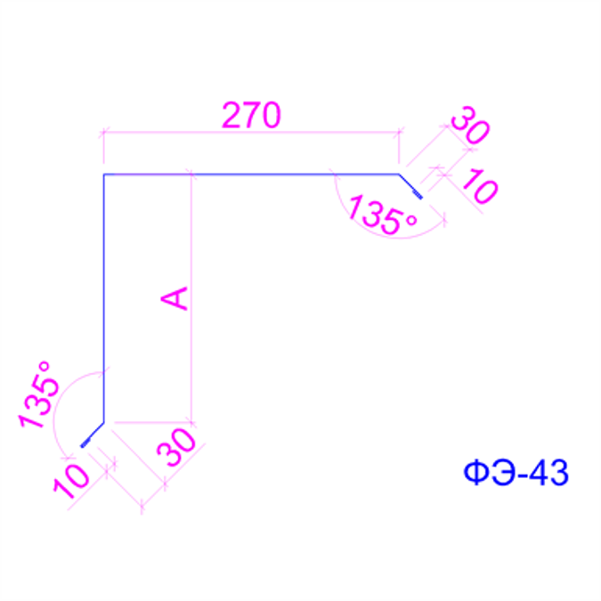 Shaped profile for sandwich panels SP-43