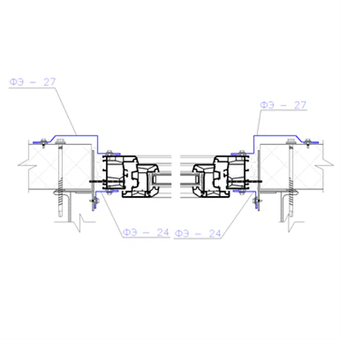 Shaped profile for sandwich panels SP-27