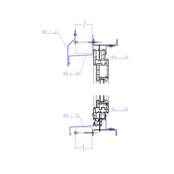 Shaped profile for sandwich panels SP-50