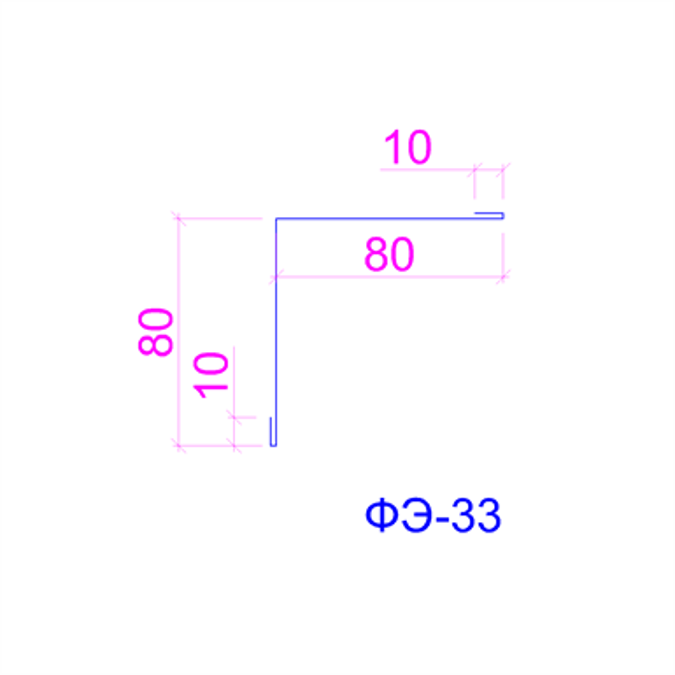 Shaped profile for sandwich panels SP-33