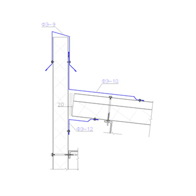 Shaped profile for sandwich panels SP-12
