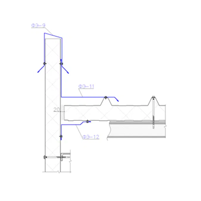 Shaped profile for sandwich panels SP-12