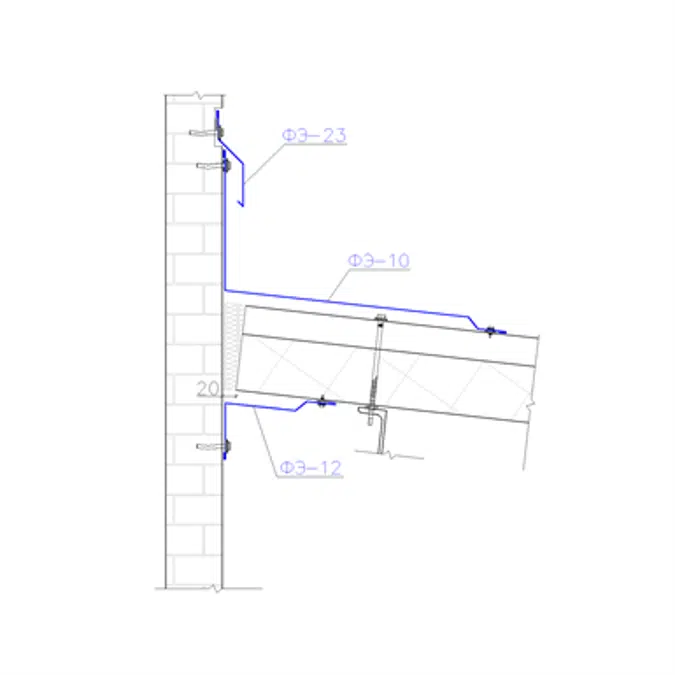 Shaped profile for sandwich panels SP-12