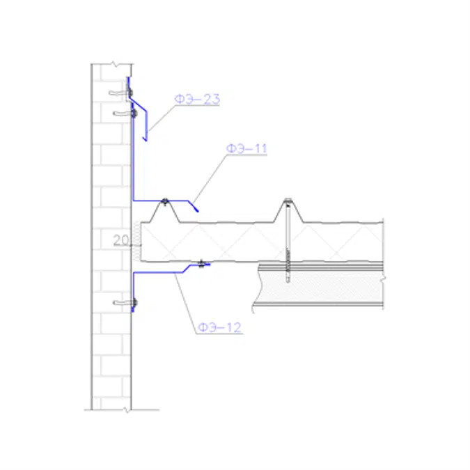 Shaped profile for sandwich panels SP-12