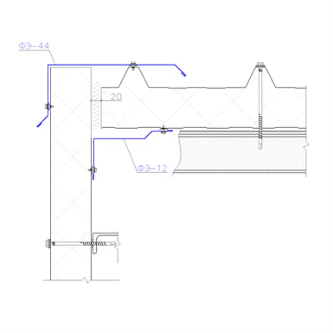 Shaped profile for sandwich panels SP-12