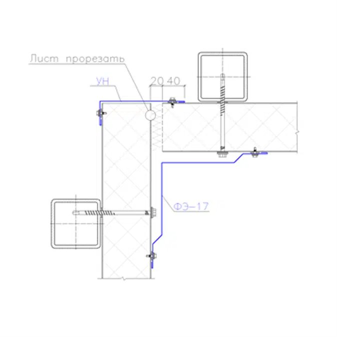 Shaped profile for sandwich panels SP-17