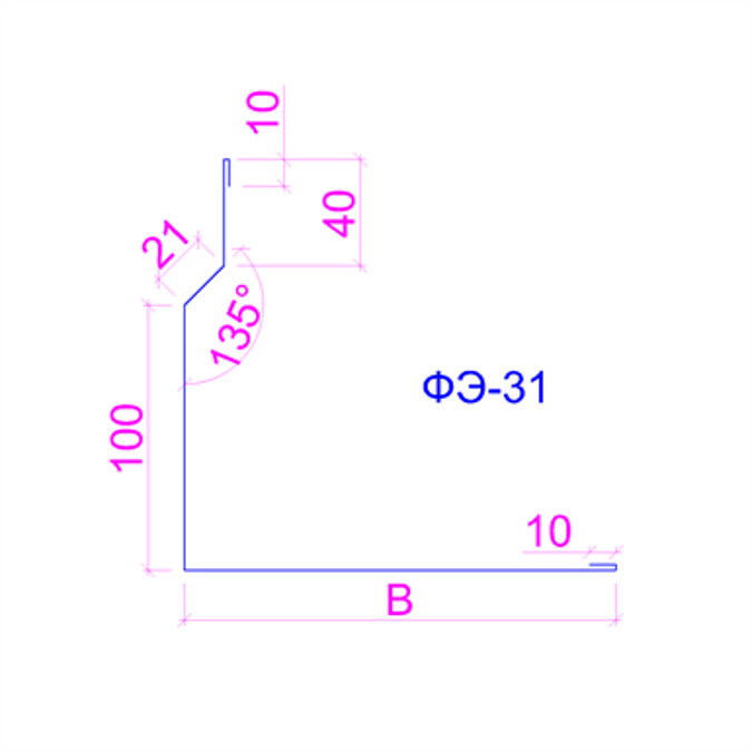 Shaped profile for sandwich panels SP-31