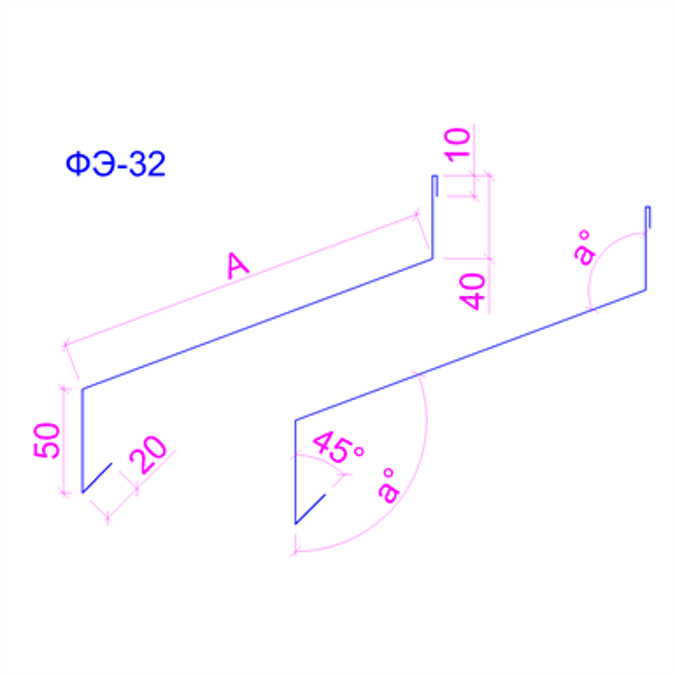 Shaped profile for sandwich panels SP-32
