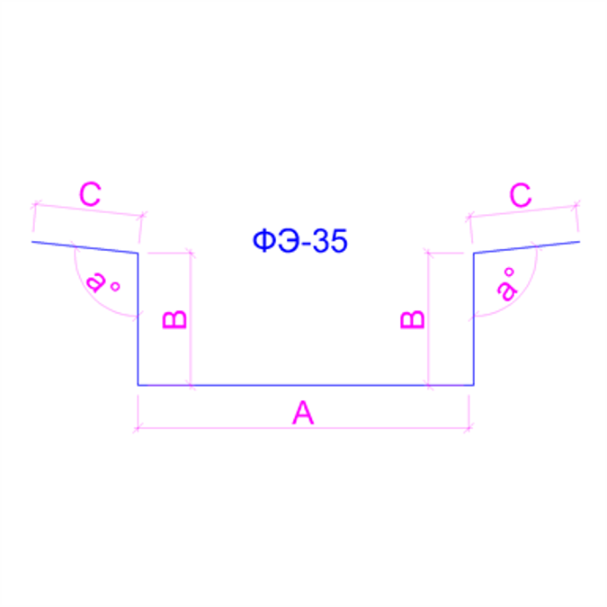 Shaped profile for sandwich panels SP-35