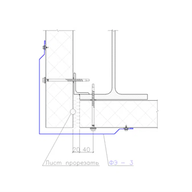 Shaped profile for sandwich panels SP-3