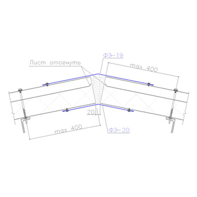 Shaped profile for sandwich panels SP-20