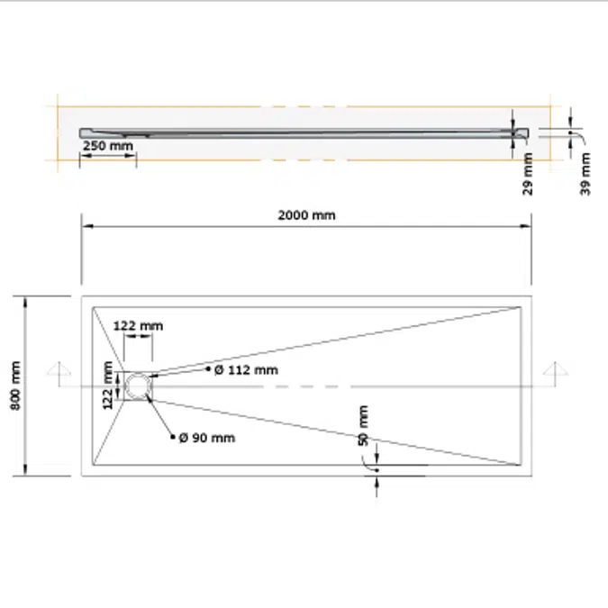 ARQ ZERO Shower Tray 2000x800mm