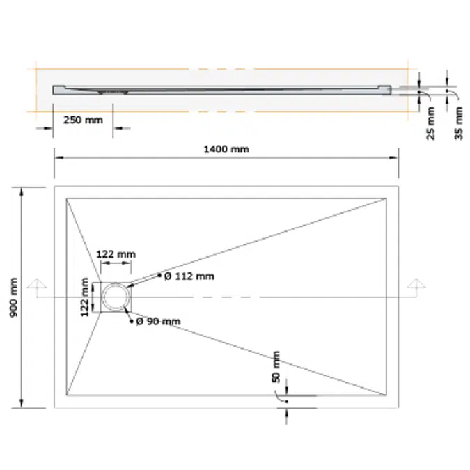 ARQ ZERO Shower Tray 1400x900mm