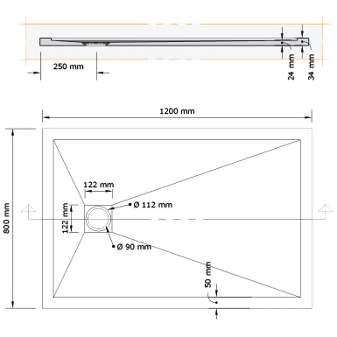 ARQ ZERO Shower Tray 1200x800mm