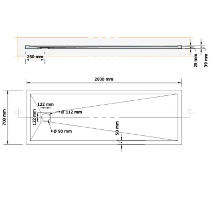 ARQ ZERO Shower Tray 2000x700mm