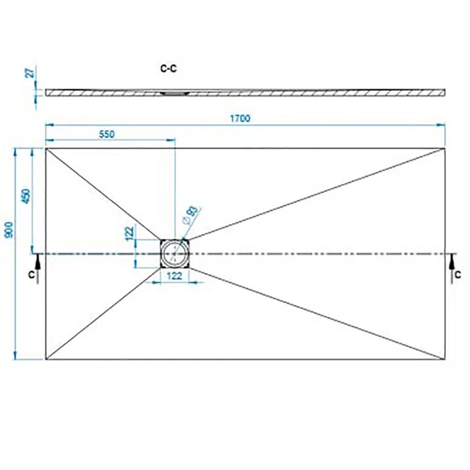 BASE SLATE Shower Tray 1700x900mm