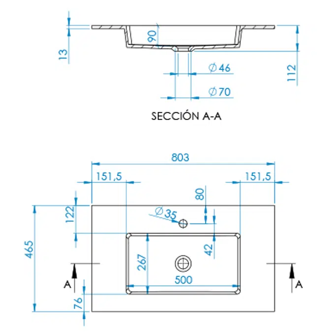 INTEGRA SF Worktop 803x465mm