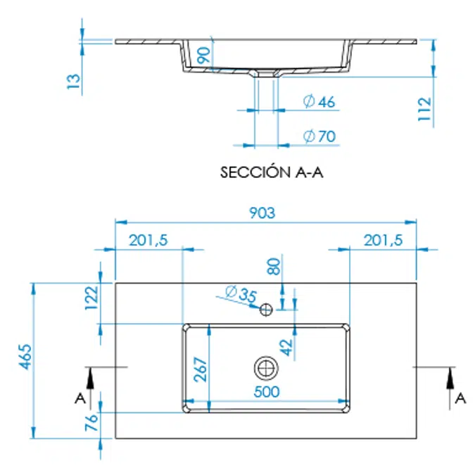 INTEGRA SF Worktop 903x465mm