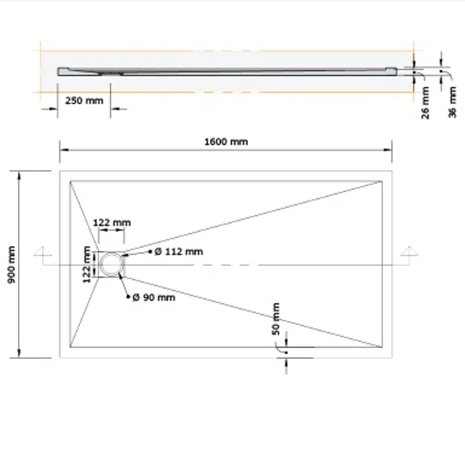 ARQ ZERO Shower Tray 1600x900mm