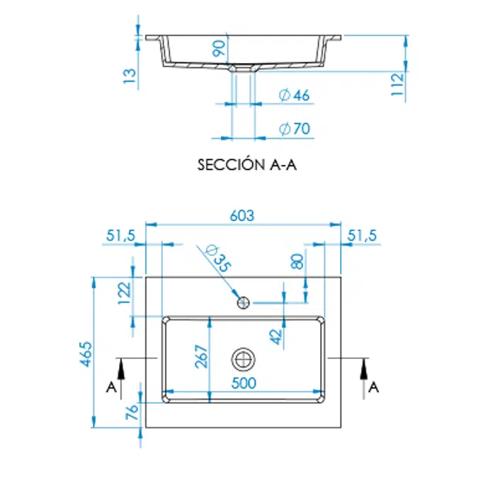 INTEGRA SF Worktop 603x465mm