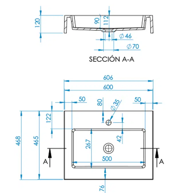 INTEGRA CF Worktop 600x465mm