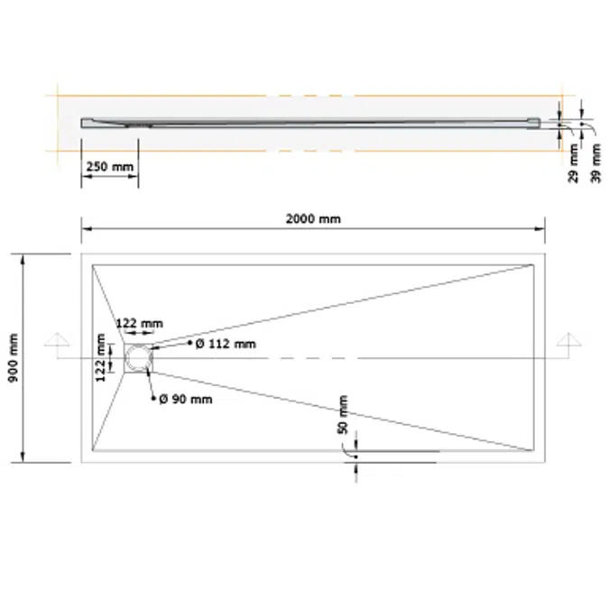 ARQ ZERO Shower Tray 2000x900mm