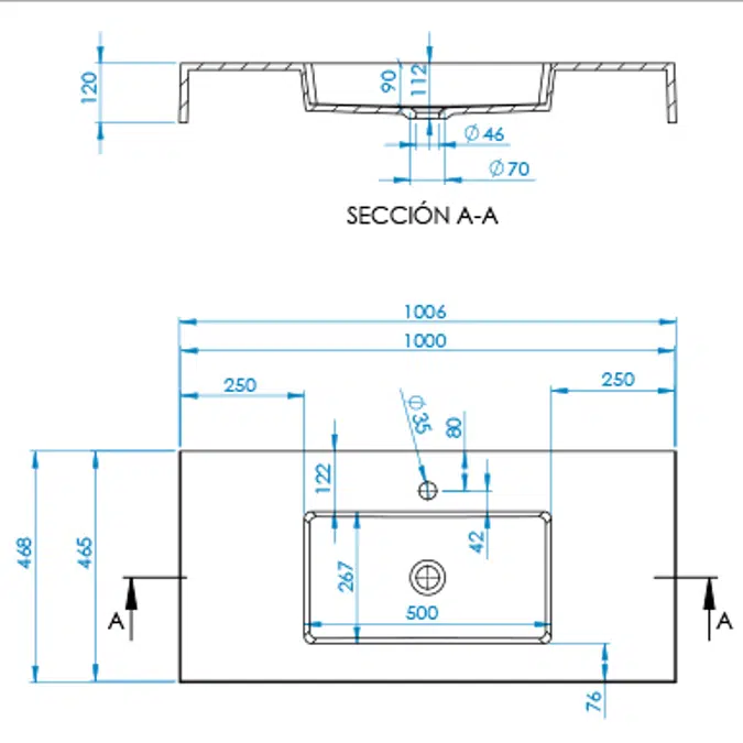 INTEGRA CF Worktop 1000x465mm