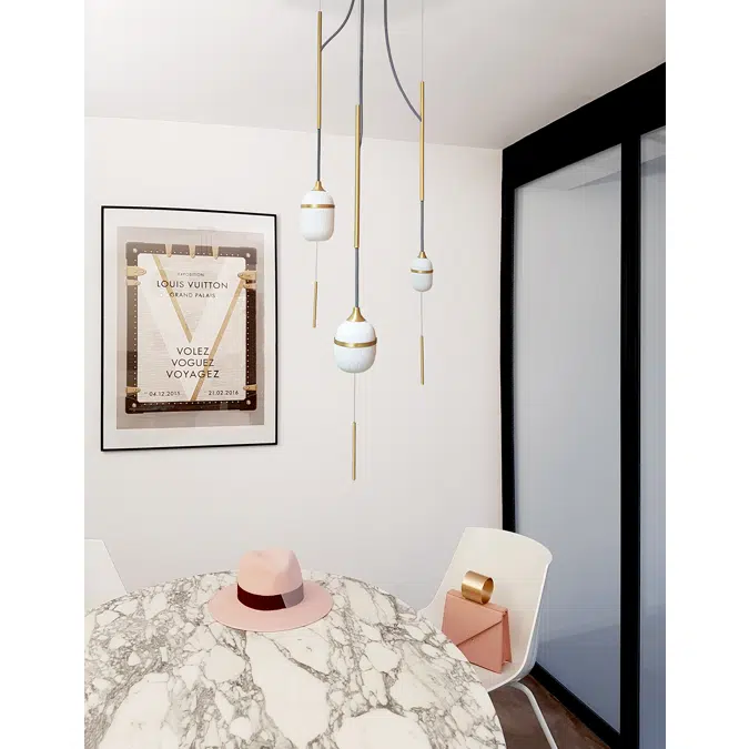 FLEUR DE KAOLIN - PENDANT LIGHT TRIO 120CM