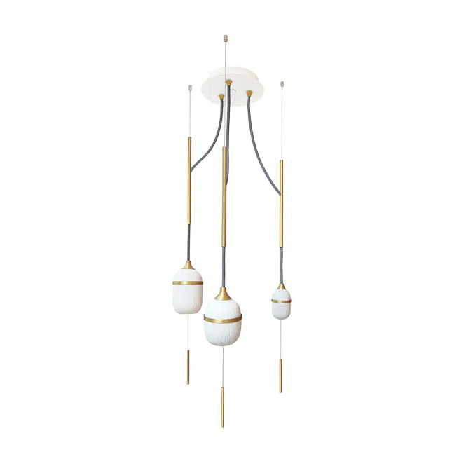 FLEUR DE KAOLIN - PENDANT LIGHT TRIO 80CM