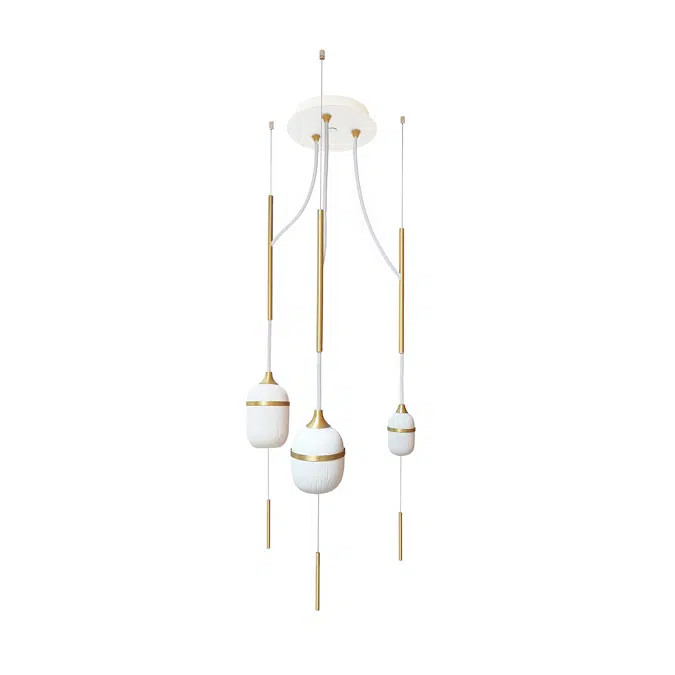 FLEUR DE KAOLIN - PENDANT LIGHT TRIO 80CM