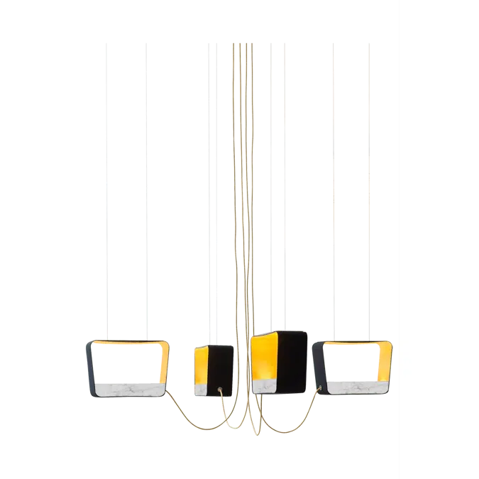 EAU DE LUMIÈRE - CHANDELIER 4 MOYEN RECTANGLE