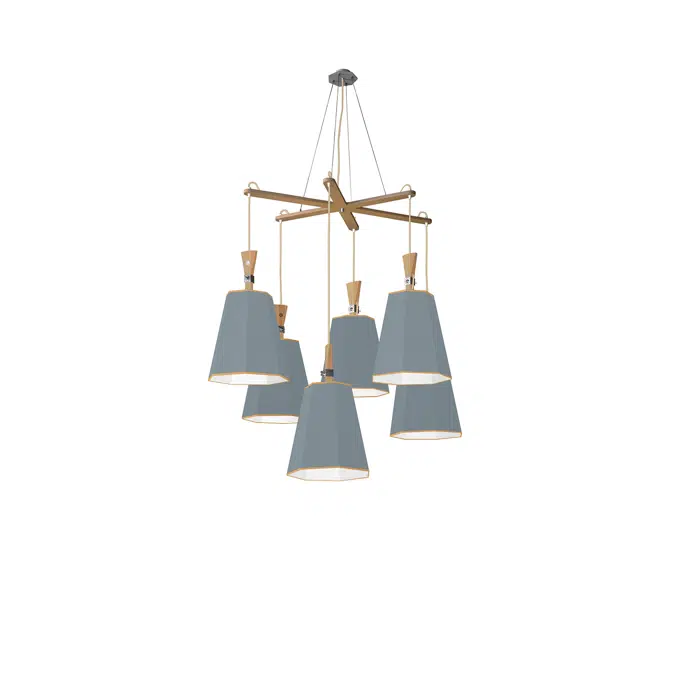 LUXIOLE - CHANDELIER 6 ASYMMETRIC