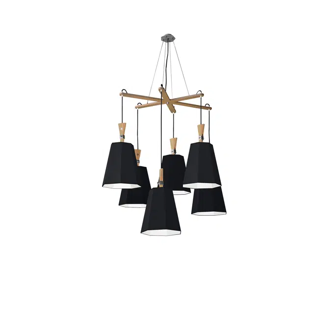 LUXIOLE - CHANDELIER 6 ASYMMETRIC